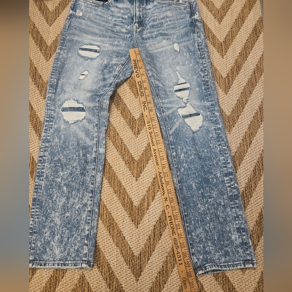 American Eagle Distressed Acid Washed Jeans 31x30 5191 Destroyed patched rips - Picture 9 of 13